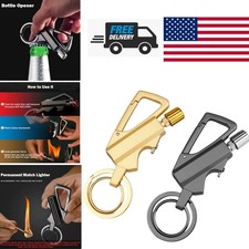 2 Pack Metal Infinity Lighter with Bottle Opener Waterproof EDC Tool Black Gold