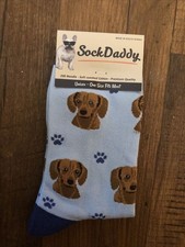 Dachshund , Dog Socks Fun Novelty Dress Casual Unisex SOX Daddy - Blue