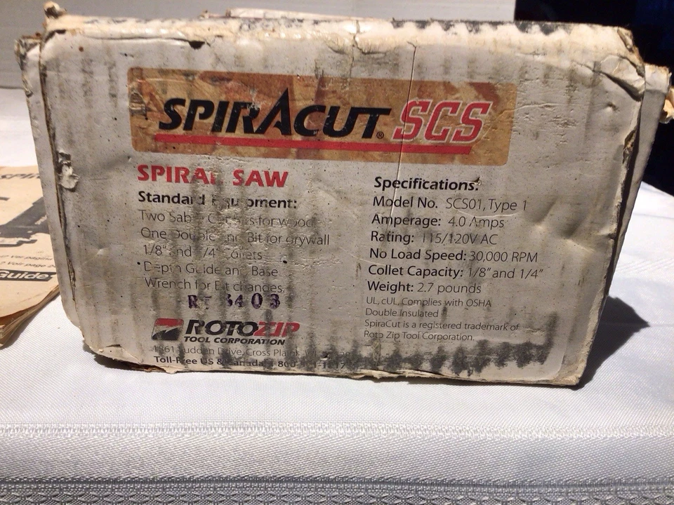ROTOZIP SPIRACUT SCS01 TYPE 1 W/BOX & INSTRUCTIONS USA 🇺🇸 - Image 3 of 4