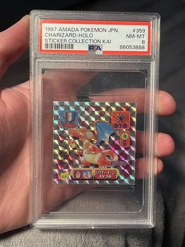 1997 AMADA Pokemon Sticker Charizard Holo Sticker Collection KAI 359 PSA8