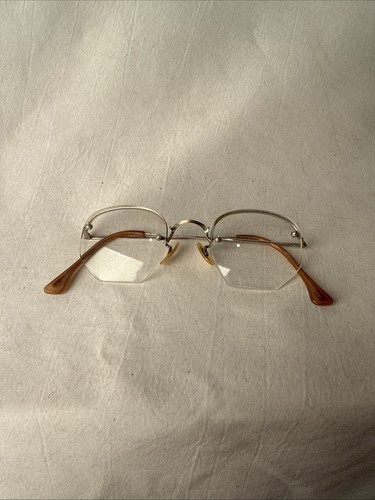 Vintage Shuron 1/10 12K GF Semi Rimless Eyeglasses Art Deco Nouveau