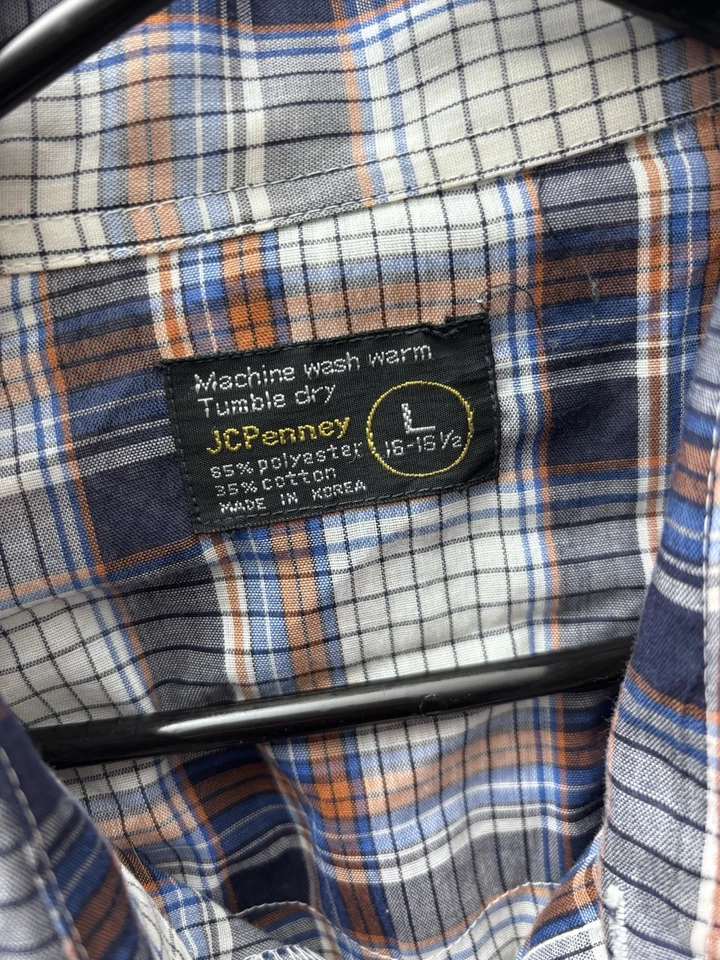 Vintage JCPenny Pearl Snap Shirt Men's Large Multicolor Plaid Cowboy Country LS - Image 3 of 4