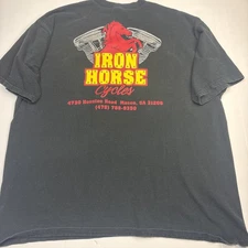 Iron Horse Cycles Macon Georgia Adult XXL T-Shirt Black Henley Biker Motorcycle