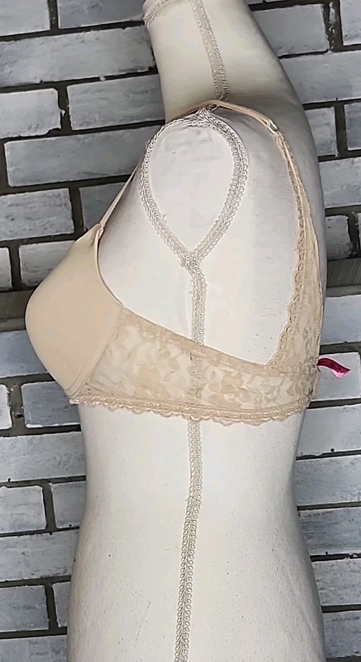☆ Sujetador con aros push up sexy Fruit Of The Loom para mujer talla 36B beige lazo Foto 3 de 4