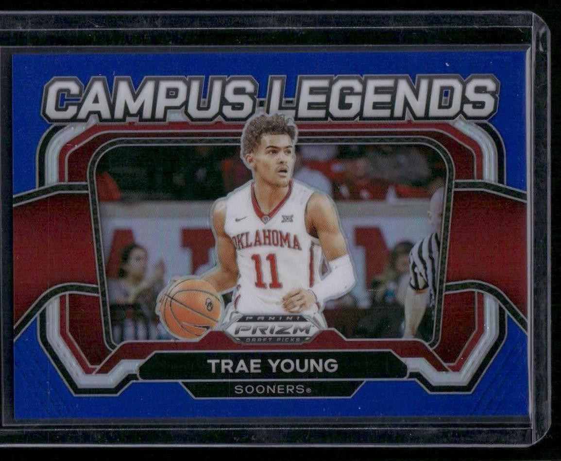 2024 Panini Prizm Draft Picks #7 Trae Young Campus Legends Prizms Blue #/199