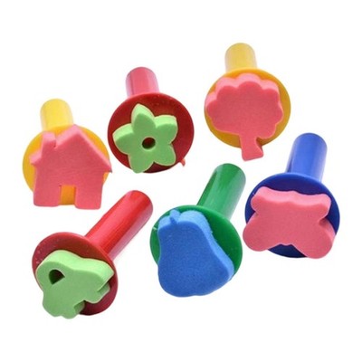 6 Stück Kinder Malschwamm Stempel Set Handwerk Wiederverwendbar Zum Selbermachen für Kinder Mädchen Jungen