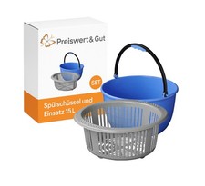Sp&uuml;lsch&uuml;ssel Camping Rund 35cm Waschsch&uuml;ssel Plastik Henkel- Abtropfgitter Sp&uuml;le