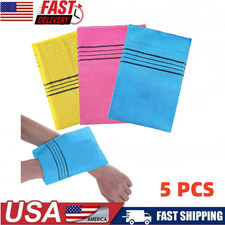 5Pcs Korean Italy Asian Exfoliating Bath Washcloth Body Scrub Shower Soft Towels