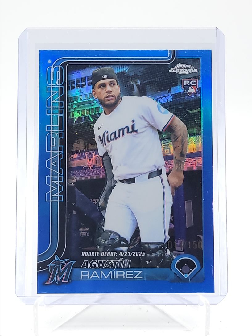 AGUSTIN RAMIREZ 2025 TOPPS CHROME UPDATE ROOKIE DEBUT BLUE A RC /150 Q3967
