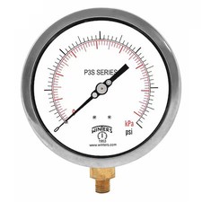 Winters P3s6089 Industrial Pressure Gauge, 0 To 300 Psi, 6 In Dial, 1/4 In Npt,