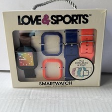 Smartwatch with Interchangeable Bands - Black, Blue, Pink New