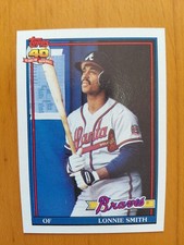 1991 Topps Lonnie Smith G Played Error AND Non Glowback Variation Baseball Card!