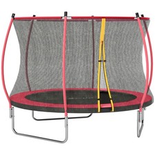 10ft Outdoor Trampoline with Net Enclosure Curved Poles Safety Pad for Kid Adult