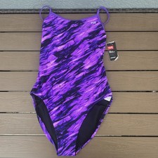 TYR Durafast Elite Women's Vitric Purple Trinityfit One Piece Swim Sz 34 New