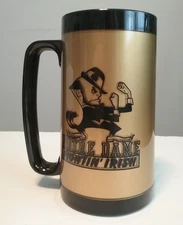 Vintage Notre Dame Fightin Irish Insulated Thermo-Serv Insulated Mug Gold Black