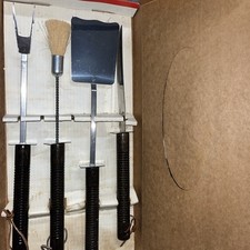 Vintage Mr. Cheftender Barbeque BBQ Stainless Steel Wood Handle Grill Set