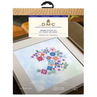 DMC Intermediate Cross Stitch Kit by Marie-Dominique-Floral Moon