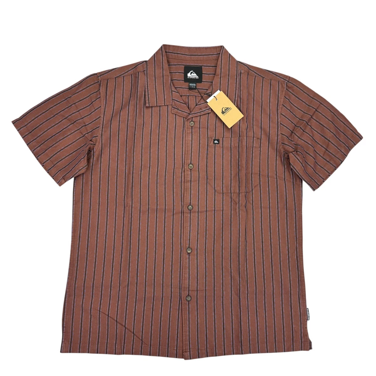 ポロ Quiksilver Cotton Button-Up Casual Button-Down Shirts for Men for