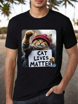 Cat Lives Matter'' Funny Quotes T-Shirt - 100% Cotton, Casual & Outdoor Wear, Mac