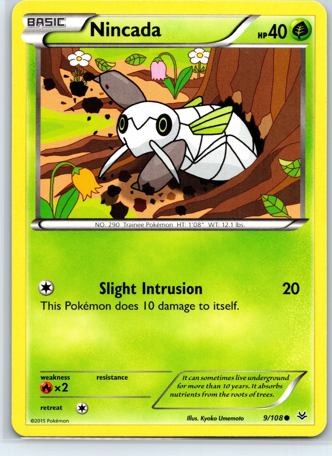Nincada Common XY - Roaring Skies 9/108 Pokemon Card LP