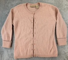 Apostrophe Cardigan Sweater Women’s Angora Blend Button Front Pink Size S