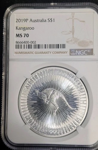 2019-P $1 Australia Silver Kangaroo NGC MS70