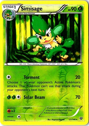 Simisage 11/146 XY Base Set Reverse HolofoilNM