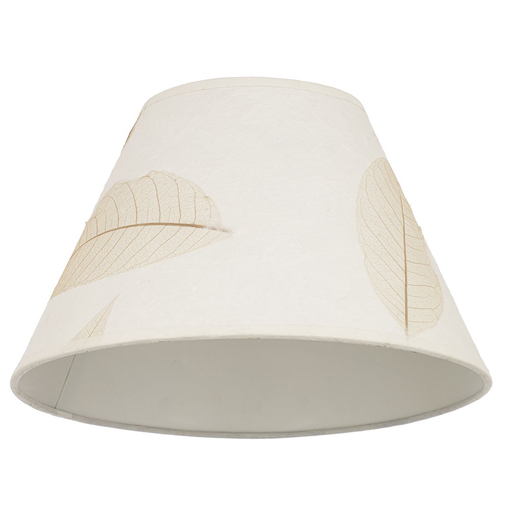 Litecraft Light Shade Leaf Print Easy Fit Tapered Lampshade - Ivory Clearance