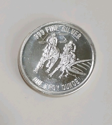 #ad #ad 1825 Locomotion I .999 Silver Commemmorative Round Race Horses One Troy Ounce $59.99