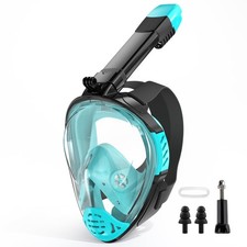 Full Face Snorkel Mask, Snorkeling Gear for Adults, Scuba Small-Medium, Green