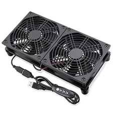Dual 120mm 5V USB Fans 102CFM Big Airflow Fan Cooling for Router TV Box Computer