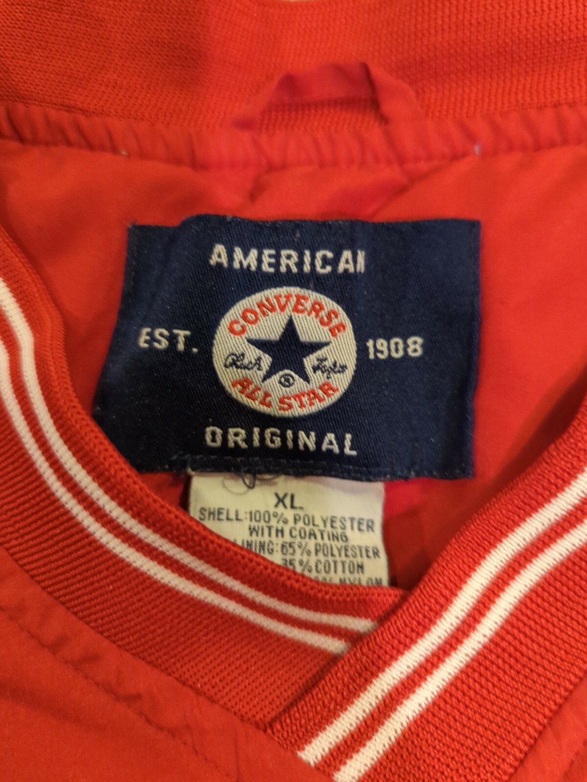 Vintage Converse Pullover Lined Red Windbreaker J… - image 8