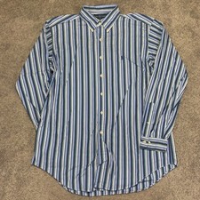 Ralph Lauren Shirt Men's 16 1/2 Large Classic Fit Blue Pony Striped Colorful