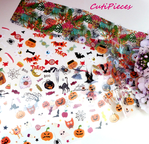 10 un. calcomanías esqueleto de calabaza fantasma arte en uñas de Halloween - Imagen 3 de 4
