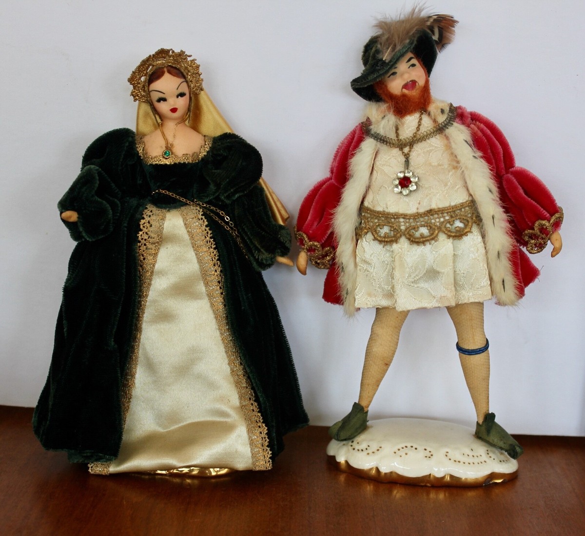 dolls Tudor King Henry VIII Anne Boleyn by Brooks Pad-a-Doll inches