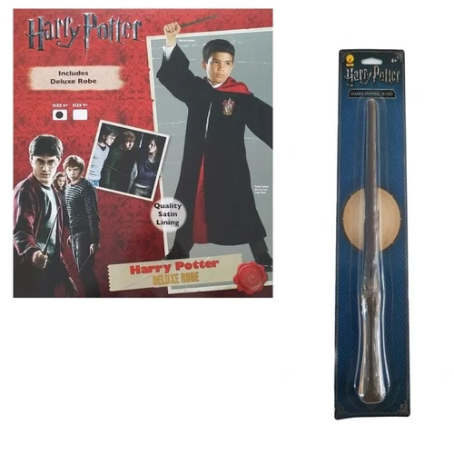 Harry Potter Costume AND Wand Dress Up - Gryffindor Deluxe Robe for Kids - Picture 1 of 5