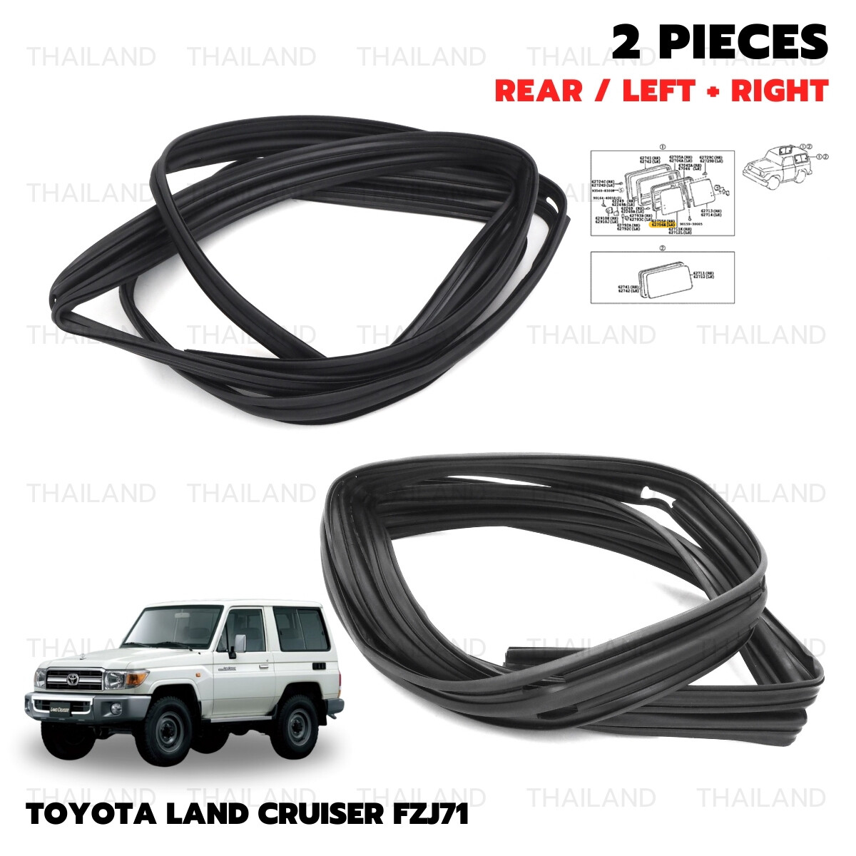 Lh Rh Run Channel Quarter Window For Toyota Land Cruiser FZJ71