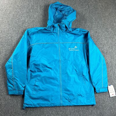 Girl Scouts Los Angeles Jacket Adults Medium Blue Full Zip Rain Hooded Water