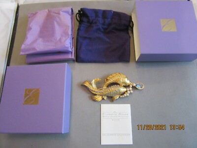 Designer Signed Elizabeth Taylor Avon Sea Shimmers Koi Fish Pin