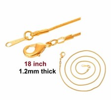10 pcs. Gold Plated Snake Chain Necklaces 18 1.2mm Claw Clasps Lobster