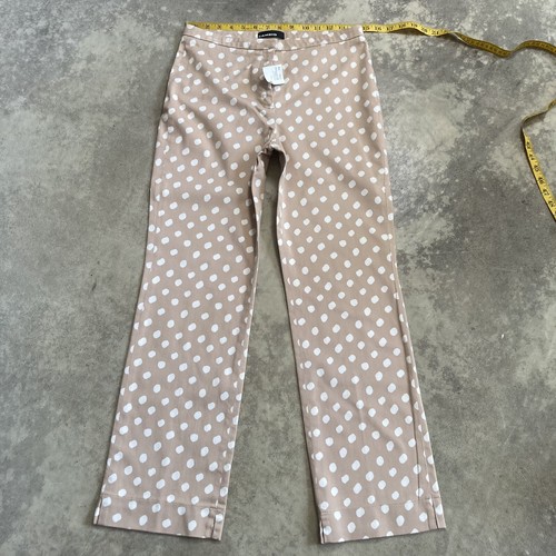 Cambio Pants Womens Size 8 Polkadot Trouser Ankle Beige White Mid Rise