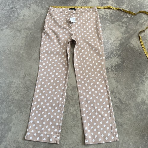 Cambio Pants Womens Size 8 Polkadot Trouser Ankle Beige Cotton Blend Mid Rise - Picture 1 of 14