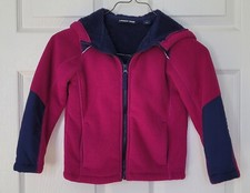 Lands End Girls Softest Fleece Hoodie Jacket Purple Color Kids Size S 4 Sz4