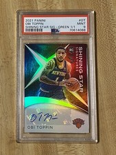 2020-2021 Obi Toppin RC Auto One Of One PSA 9 1/1 Shining Star Signatures Green