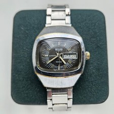 Sicura Alarme Incabloc Montre ♥ Remontage Automatique Homme 17 Rubis Cadran Brun