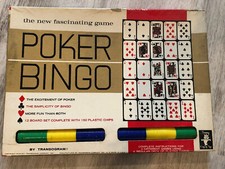 VINTAGE TRANSOGRAM GAME #5010 POKER BINGO (1963) Complete Set Made In USA