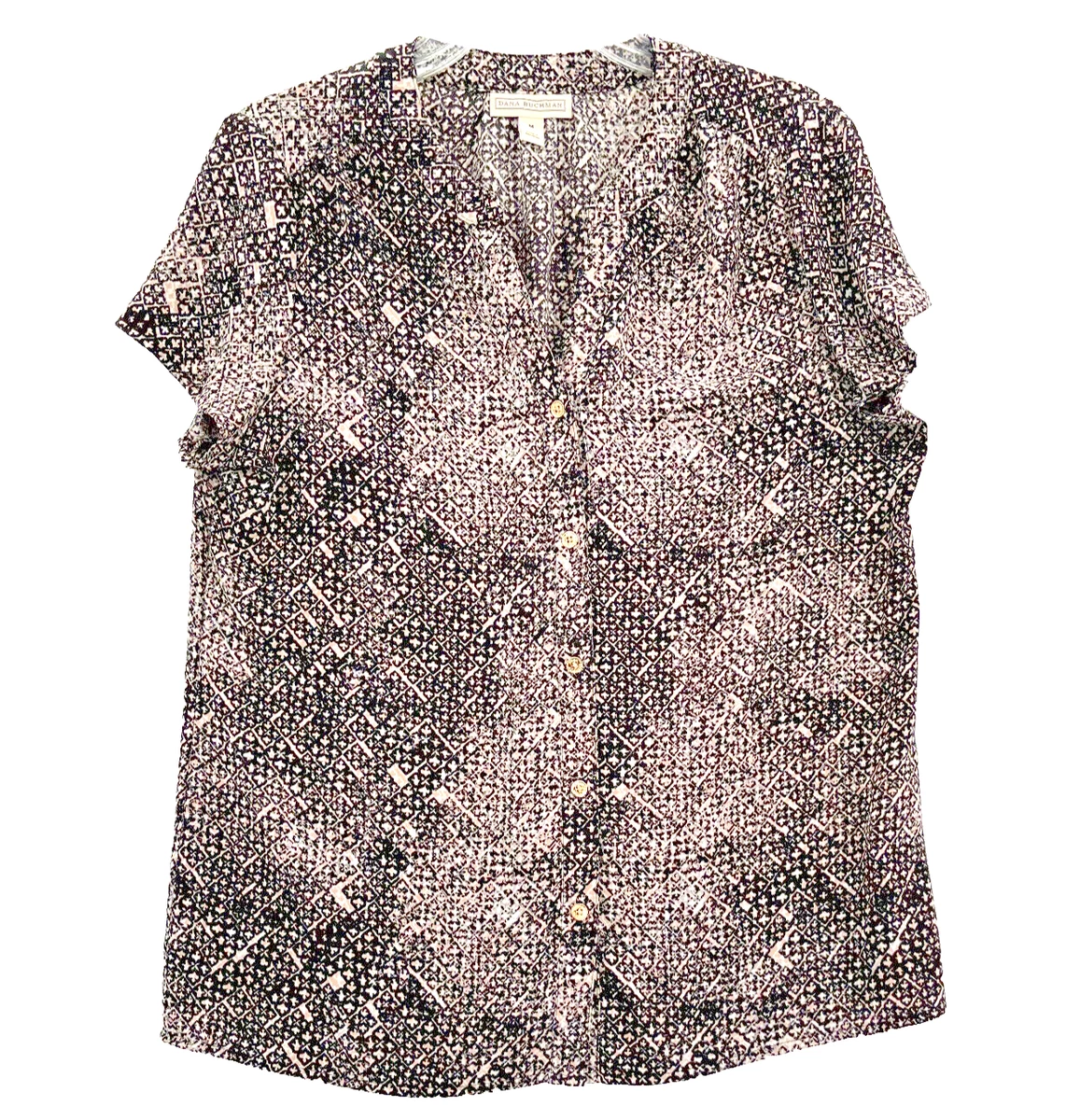 SHEIN ICON Plus Graphic Print Flare Sleeve Button Front Plisse Shirt SHEIN
