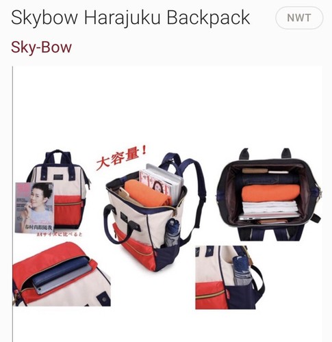 Skybow Harajuku Backpack Red White Blue New With Tags In Plastic SHIPS FREE - Picture 3 of 6