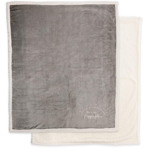 This is My Happy Place Sherpa Lined Royal Plush Blanket Gift Set 42 x 50 Inch - Picture 3 of 3