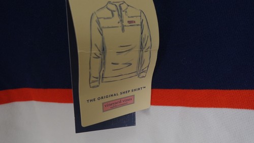 Nwt Vineyard Vines Kids Boys White Striped 1/4th Zip Sweater Pullover Size 7 - Picture 3 of 10